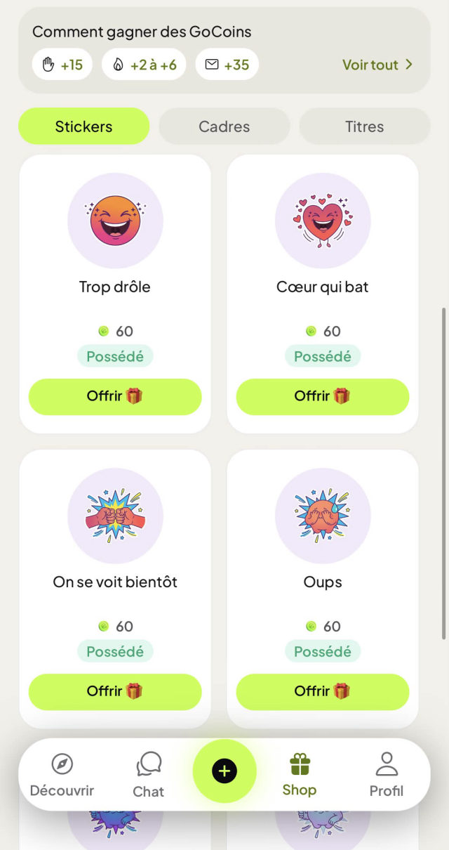 Aperçu de l'app GoSortir